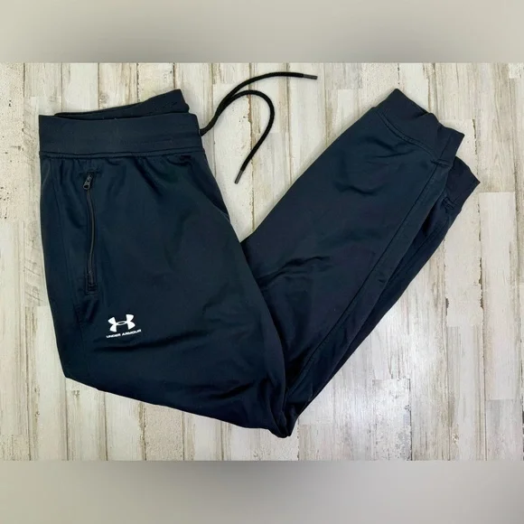 Under Armour Joggers Mens XL Black Drawstring Fleece Pocket Sweatpants Tapered - Picture 1 of 10